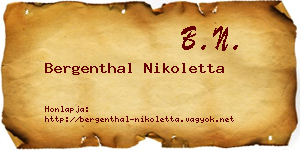 Bergenthal Nikoletta névjegykártya